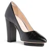 Beautiisoles By Robyn Shreiber Made In Italy Women's Pippa Comfortable Dressy Black Leather Platform Pump Work Or Valentine Evening In Black