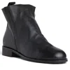 Beautiisoles By Robyn Shreiber Made In Italy Women's Renata Black Leather Chelsea Flat Ankle Bootie In Black