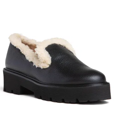 Beautiisoles By Robyn Shreiber Made In Italy Women's Rio Black Leather & Faux-fur Winter Ankle Shootie For Work Or Evening
