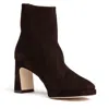 Beautiisoles By Robyn Shreiber Made In Italy Women's Scottie Brown Suede Bootie Comfortable & Dressy Low Heel For Day & Evening Wear In Brown