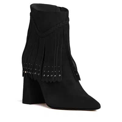 Beautiisoles By Robyn Shreiber Made In Italy Women's Tal Black Suede Bootie Comfortable & Dressy With Studs For Work Or Evening