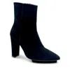 Beautiisoles By Robyn Shreiber Made In Italy Women's Teresa Black Suede Bootie Comfortable Hidden Platform & Zipper Work Day Or Evening In Black