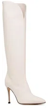 Beautiisoles By Robyn Shreiber Made In Italy Women's Peyton Off-white Leather Stiletto Tall Boot Elegant & Sexy For Wedding Or Work & Day In White