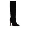Beautiisoles By Robyn Shreiber Made In Italy Women's Yara Black Sexy Knee-high Stiletto Suede Valentine Boot In Black