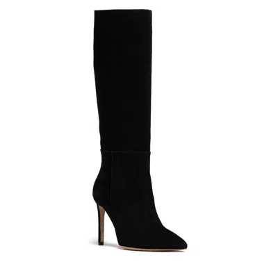 Beautiisoles By Robyn Shreiber Made In Italy Women's Yara Black Sexy Knee-high Stiletto Suede Valentine Boot