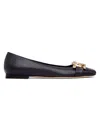 BEAUTIISOLES BY ROBYN SHREIBER WOMEN'S GIULY CHAIN LEATHER BALLET FLATS