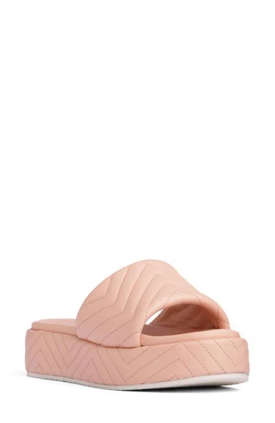 Beautiisoles Deedee Platform Slide Sandal In Pink