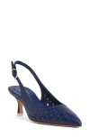 Beautiisoles Flynn Slingback Pointed Toe Pump In Navy