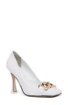 Beautiisoles Franca Chain Pump In White