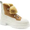 Beautiisoles Francy Faux Fur Lined Platform Boot In Brown