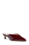 Beautiisoles Gal Pointed Toe Kitten Heel Mule In Burgundy