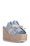 Beautiisoles Noelle Espadrille Platform Wedge Slide Sandal In Sky Blue