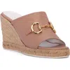 Beautiisoles Norma Espadrille Platform Wedge Slide Sandal In Beige