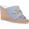 Beautiisoles Norma Espadrille Platform Wedge Slide Sandal In Sky Blue