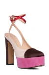 Beautiisoles Odessa Ankle Strap Cap Toe Platform Pump In Pink