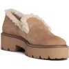 Beautiisoles Rio Faxu Shearling Trim Loafer In Camel