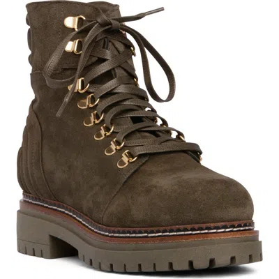 Beautiisoles Ronnie Lace-up Lug Sole Boot In Khaki
