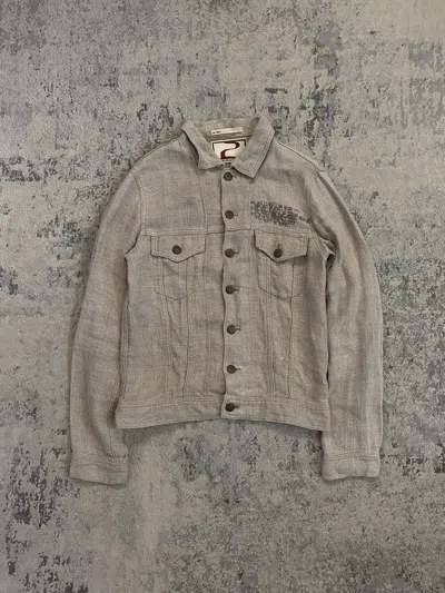Pre-owned Beauty Beast Beauty:beast - Scripture Button Up Linen Jacket In Sand