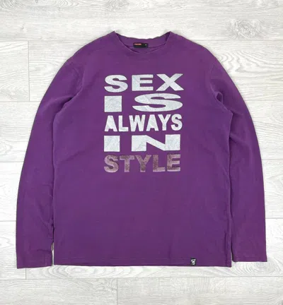 Pre-owned Beauty Beast X Hysteric Glamour Vintage Beaty Beast “sex In Style” Humor Long Sleeve Shirt In Purple