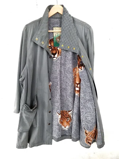 Pre-owned Beauty Beast X If Six Was Nine Parka Jacket Sukajan Tiger Motive Embroidery In Grey