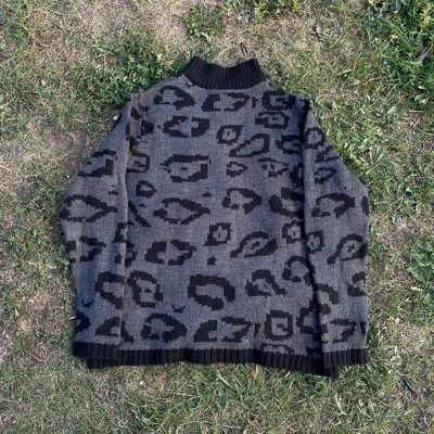 Pre-owned Beauty Beast X Vintage Y2k Leopard Sweater Streetwear Kanye Travis Style In Multicolor