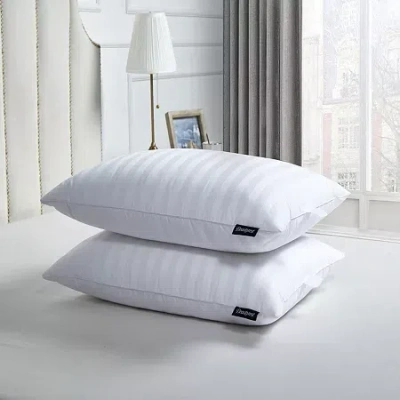 Beautyrest 500tc Damask Cotton 2 Pack Medium Density Bed Pillow In White