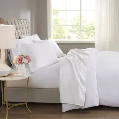 Beautyrest 600 Thread Count Cooling Cotton Blend 4 Piece Sheet Set In White
