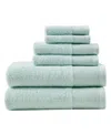 Beautyrest Nuage Cotton Tencel Blend Antimicrobial 6 Piece Towel Set Bedding In Seafoam