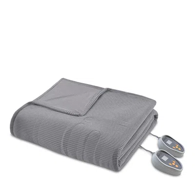 Beautyrest Electric Microfleece Heated Blanket, Full In Grey