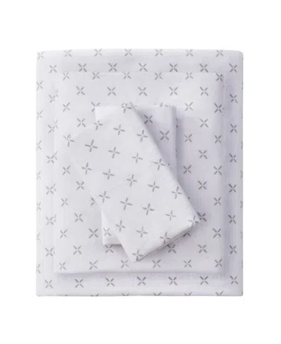 Beautyrest Extra Deep Pocket Cotton Flannel 4-pc. Sheet Set, Queen In Grey Petals