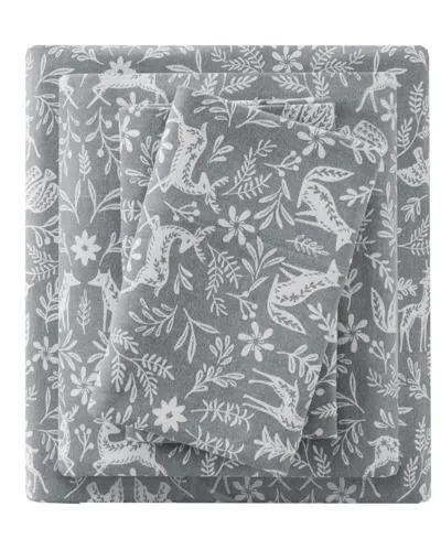Beautyrest Extra Deep Pocket Cotton Flannel 4-pc. Sheet Set, Queen In Sage Winter Fauna