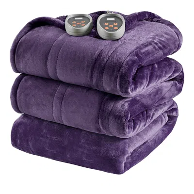 Beautyrest Heated Microlight To Berber Blanket, Queen In Purple