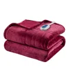 Beautyrest Heated Microlight To Berber Throw, 60 X 70 In Burgundy