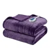 Beautyrest Heated Microlight To Berber Throw, 60 X 70 In Purple