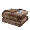 Beautyrest Heated Microlight To Berber Throw, 60 X 70 In Chocolate