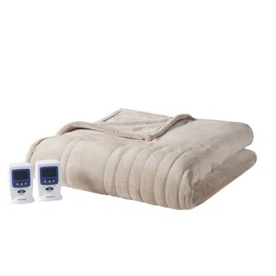 Beautyrest Microplush Heated Blanket With Wifi Technology In Taupe