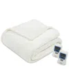 Beautyrest Electric Plush Queen Blanket Bedding In Ivory