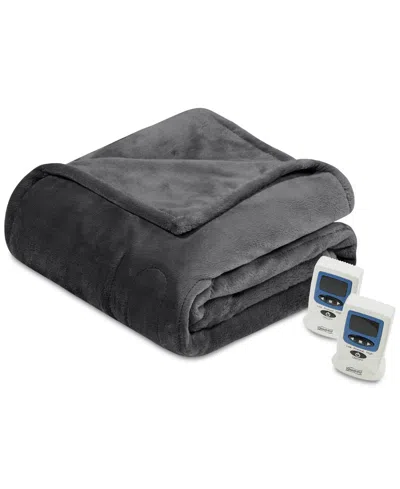 Beautyrest Plush Blanket, Twin In Grey