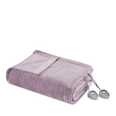 Beautyrest Electric Plush Queen Blanket Bedding In Lavender