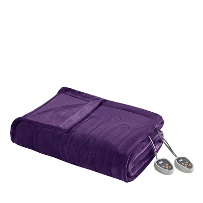 Beautyrest Plush Heated Blanket, Queen In Purple