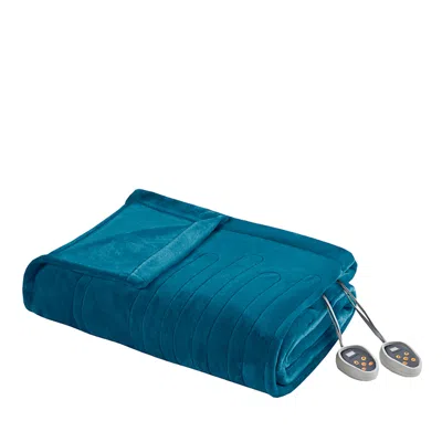 Beautyrest Plush Heated Blanket, Twin In Blue
