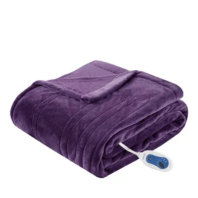Beautyrest Plush Heated Throw, 60 X 70 In Purple