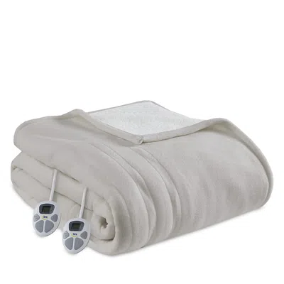 Beautyrest Serta Fleece To Sherpa Heated Blanket, Queen In White