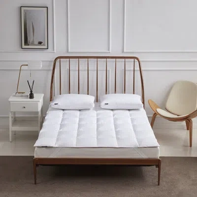 Beautyrest Tencel/cotton Blen Feather And Down Fiber Matress Topper In White