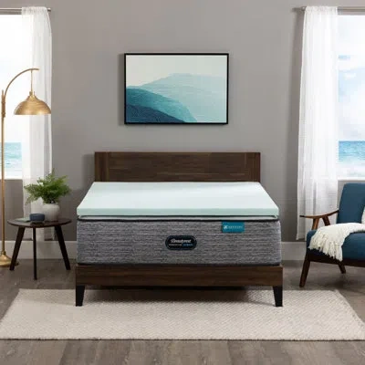 Beautyrest Thermagel Deluxe Memory Foam Mattress Topper In Blue