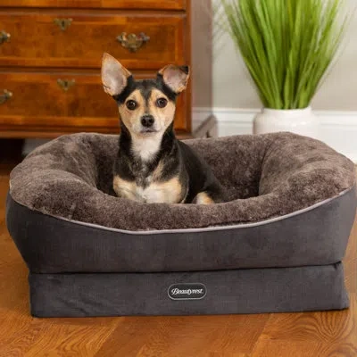 Beautyrest Ultra Plush Cuddler Pet Bed In Gray