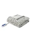 Beautyrest Zuri Oversized Faux Fur Heated Throw, 50 X 70 In Dark Gray
