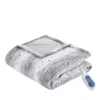 Beautyrest Zuri Oversized Faux Fur Heated Throw, 50 X 70 In Gray