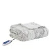 Beautyrest Zuri Oversized Faux Fur Heated Throw, 50 X 70 In Natural
