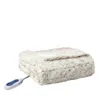Beautyrest Zuri Oversized Faux Fur Heated Throw, 50 X 70 In Snow Leopa